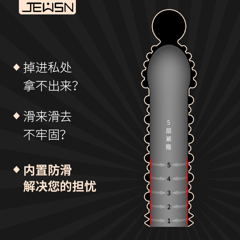 Spike braces men's sexy crystal penis enlargement, lengthening, thickening, wearing small glans jj sets of sex products